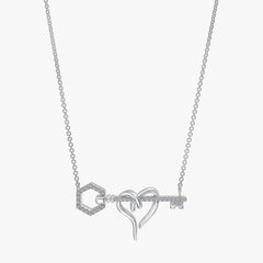 Heart & Hexagon Key Necklace