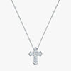J'EVAR 14KT White Gold Unity Cross ALTR Lab Grown Diamond Necklace Front View | 1.00 CT