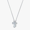 J'EVAR 14KT White Gold Unity Cross ALTR Lab Grown Diamond Necklace Perspective View | 0.50 CT