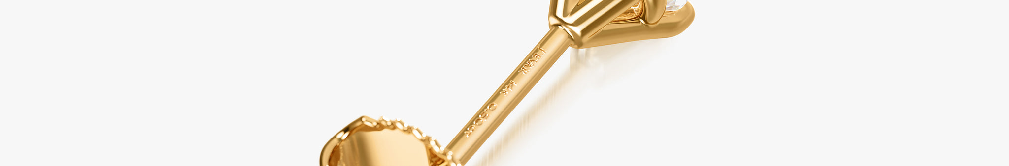 J'EVAR 14KT Yellow Gold ALTR Lab Grown Diamond Stud Earrings Back View