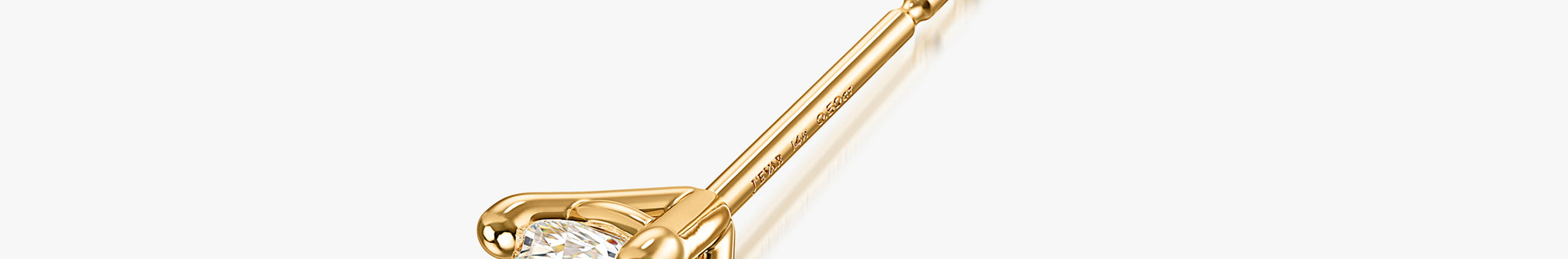 J'EVAR 14KT Yellow Gold ALTR Lab Grown Diamond Stud Earrings Perspective View