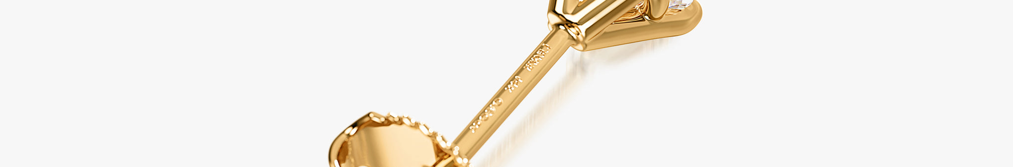 J'EVAR 14KT Yellow Gold ALTR Lab Grown Diamond Stud Earrings Back View