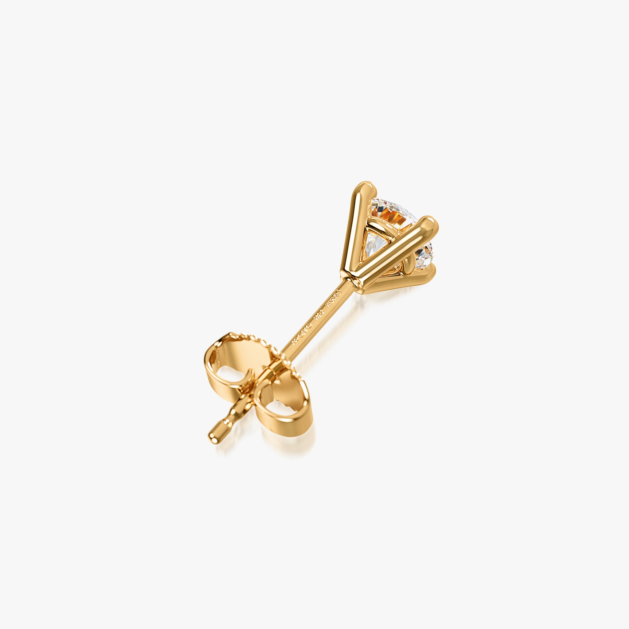 J'EVAR 14KT Yellow Gold ALTR Lab Grown Diamond Stud Earrings Back View