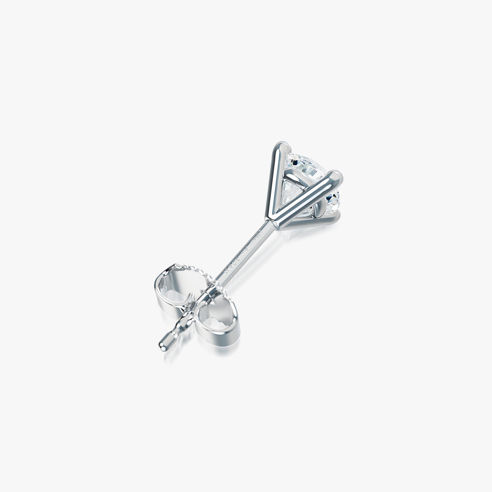 J'EVAR 14KT White Gold ALTR Lab Grown Diamond Stud Earrings Back View