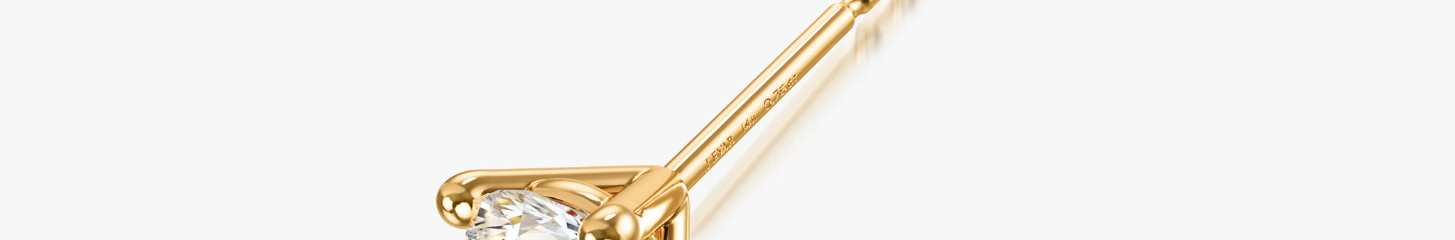 J'EVAR 14KT Yellow Gold ALTR Lab Grown Diamond Stud Earrings Perspective View