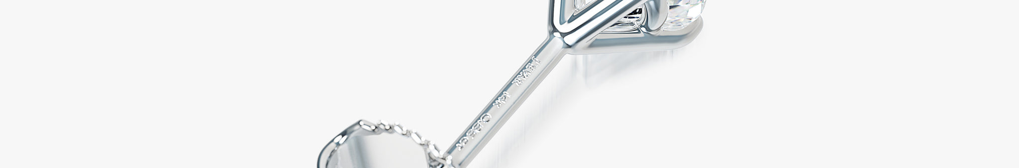 J'EVAR 14KT White Gold ALTR Lab Grown Diamond Stud Earrings Back View