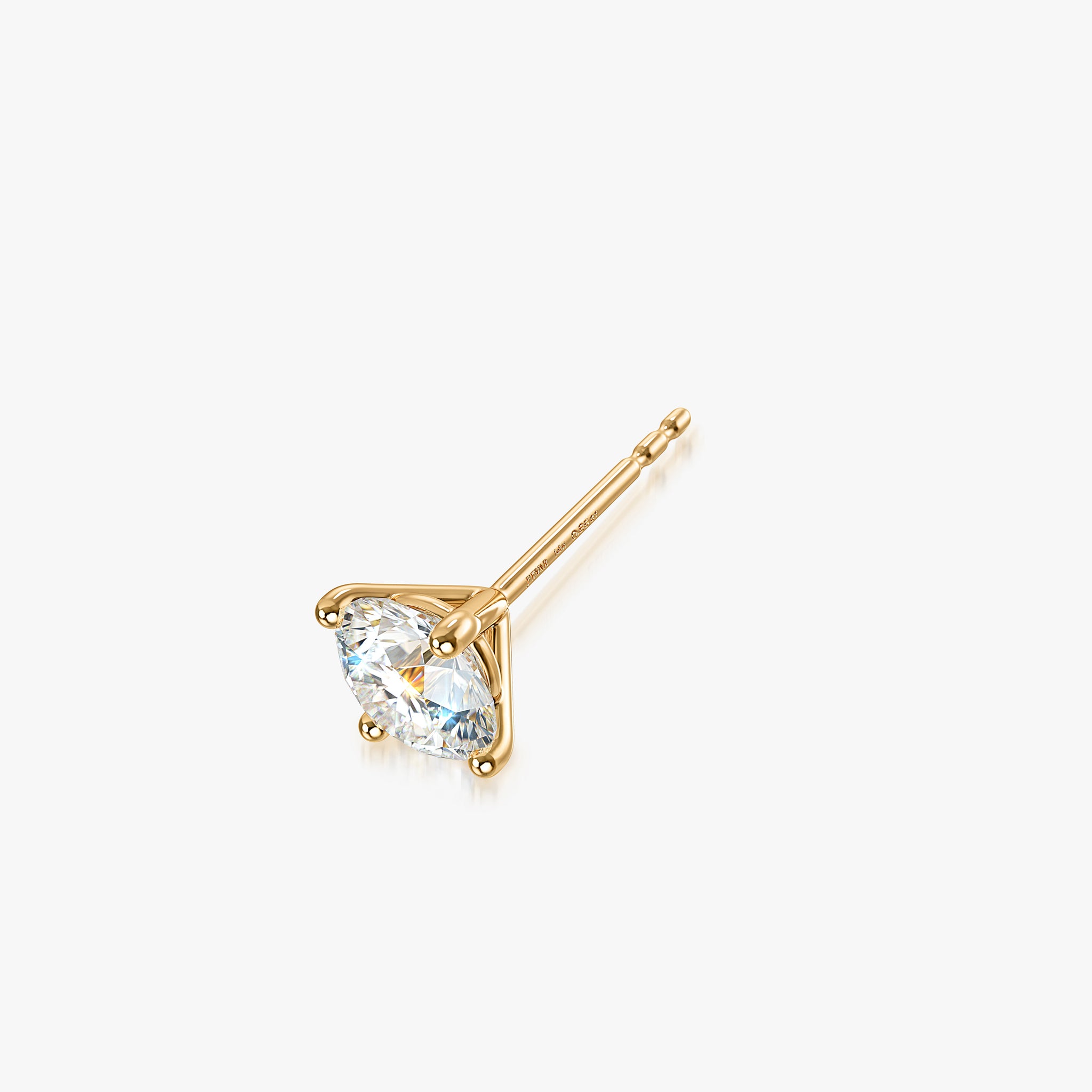 J'EVAR 14KT Yellow Gold ALTR Lab Grown Diamond Stud Earrings Perspective View