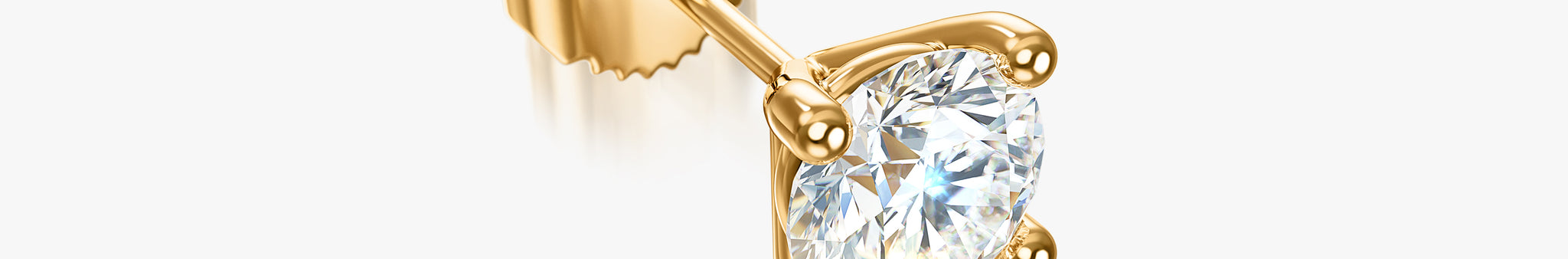 J'EVAR 14KT Yellow Gold ALTR Lab Grown Diamond Stud Earrings Lock View
