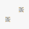 J'EVAR 14KT Yellow Gold ALTR Lab Grown Diamond Stud Earrings Front View | Pair / 2.00 CT