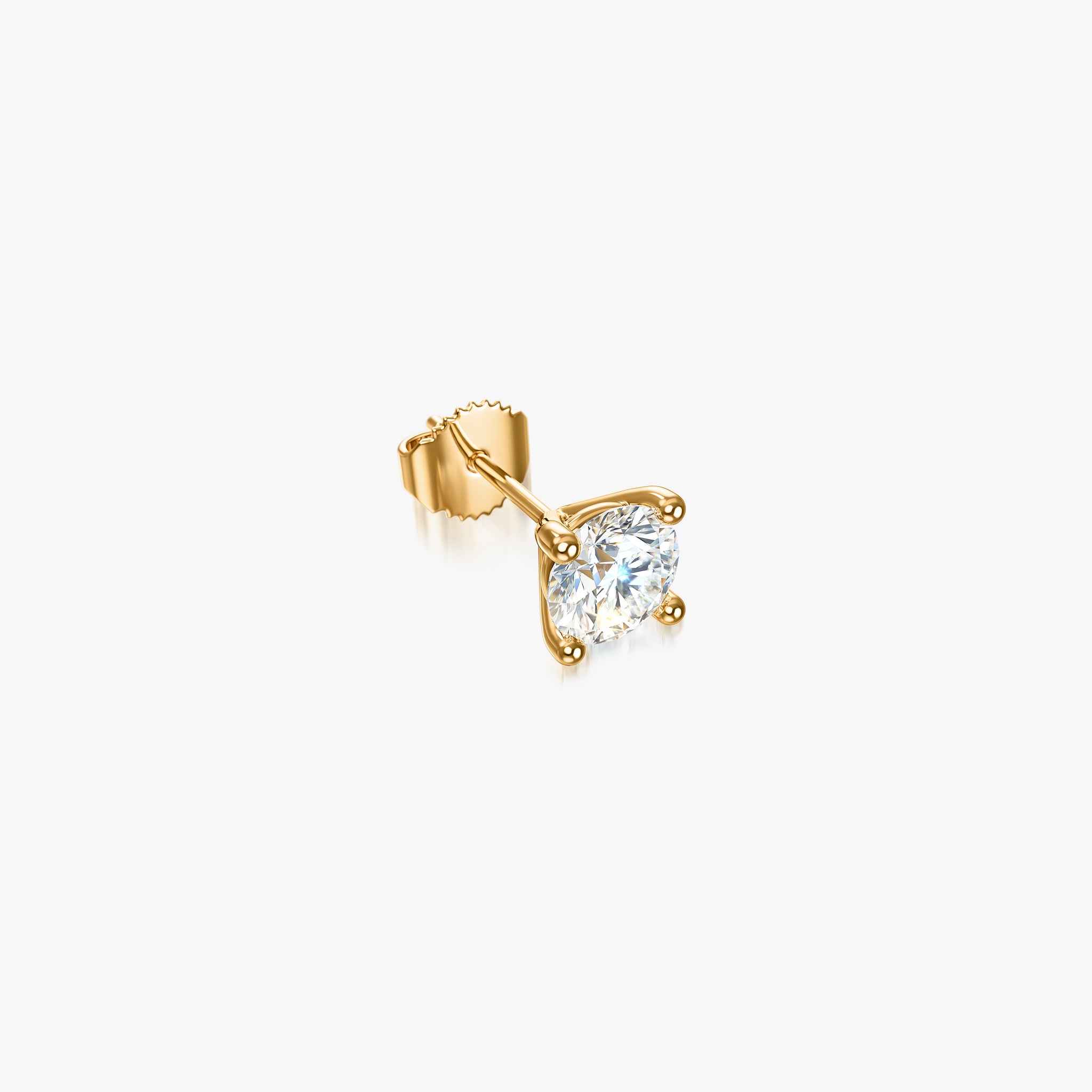 J'EVAR 14KT Yellow Gold ALTR Lab Grown Diamond Stud Earrings Lock View