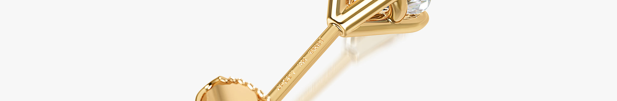 J'EVAR 14KT Yellow Gold ALTR Lab Grown Diamond Stud Earrings Back View