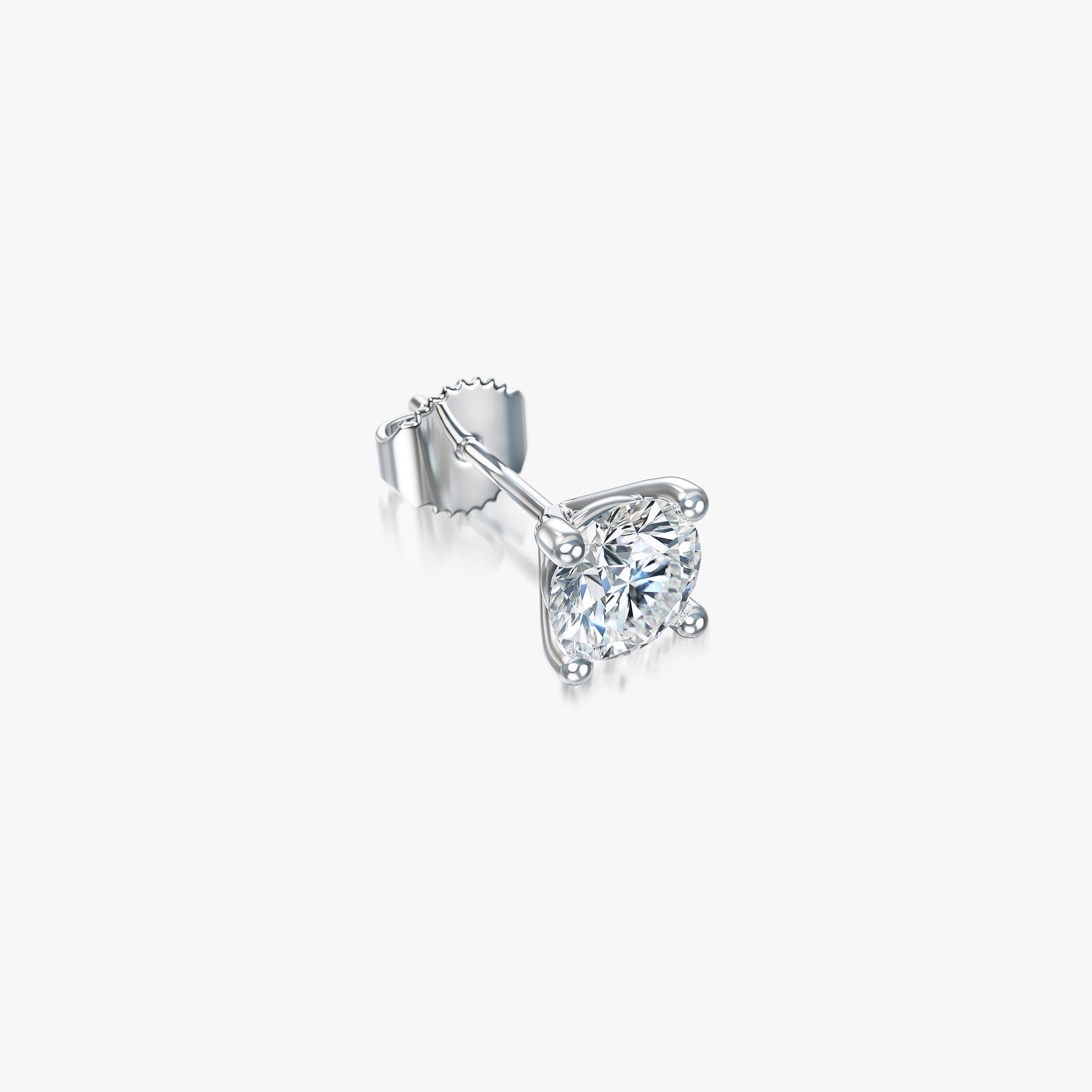 J'EVAR 14KT White Gold ALTR Lab Grown Diamond Stud Earrings Lock View