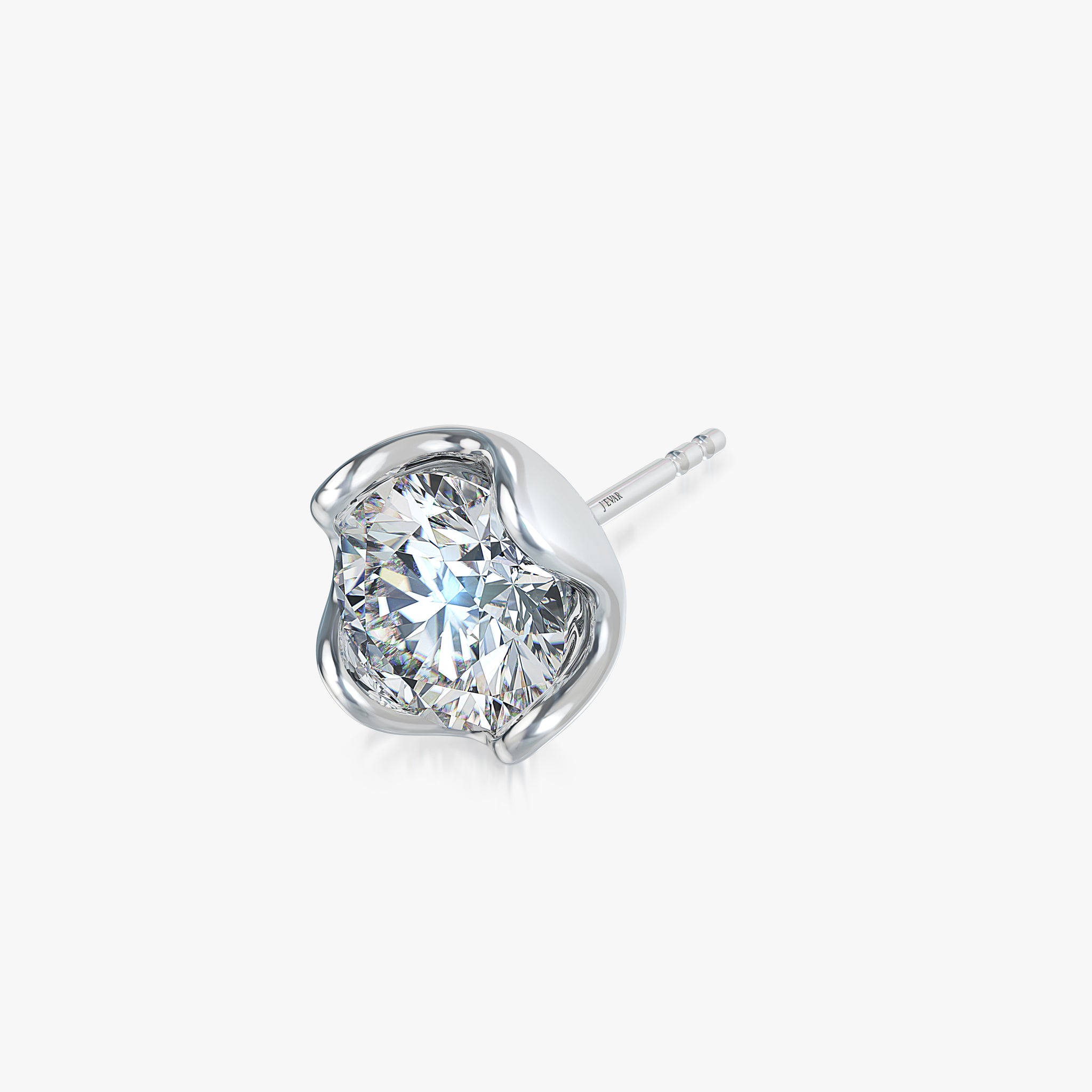 J'EVAR 18KT White Gold Lotus Petals ALTR Lab Grown Diamond Earrings Prospective View