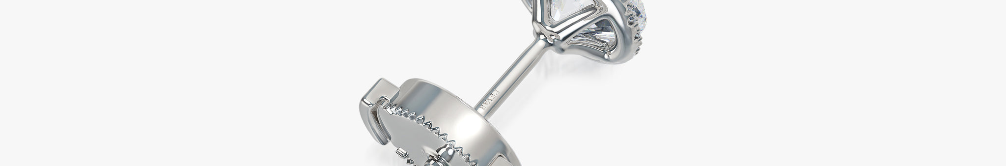 J'EVAR 18KT White Gold Invisible Halo ALTR Lab Grown Diamond Earrings Back View