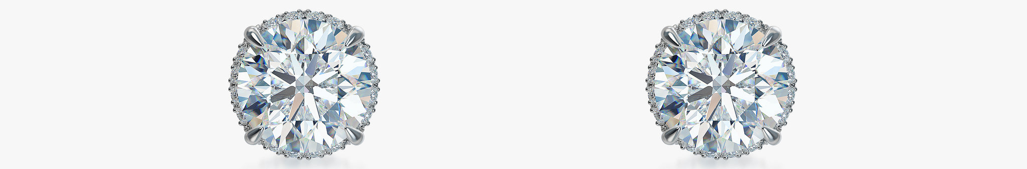 J'EVAR 18KT White Gold Invisible Halo ALTR Lab Grown Diamond Earrings Front View