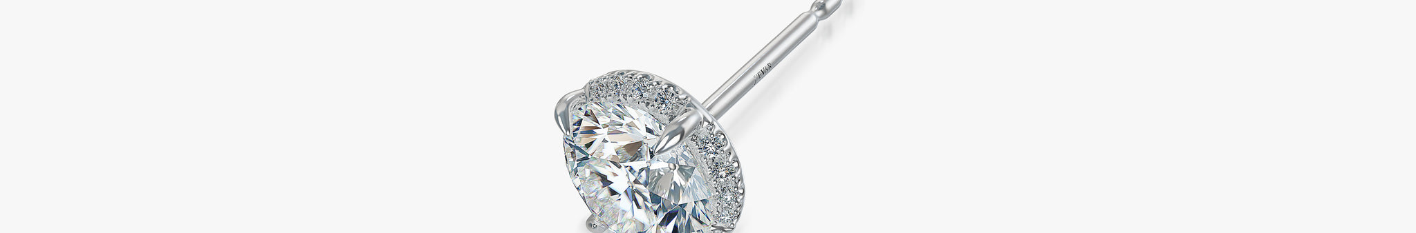 J'EVAR 18KT White Gold Invisible Halo ALTR Lab Grown Diamond Earrings Side Perspective View