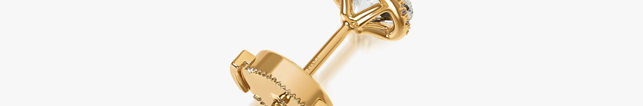 J'EVAR 18KT Yellow Gold Invisible Halo ALTR Lab Grown Diamond Earrings Back View