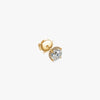 J'EVAR 18KT Yellow Gold Invisible Halo ALTR Lab Grown Diamond Earrings Lock View | 2.05 CT