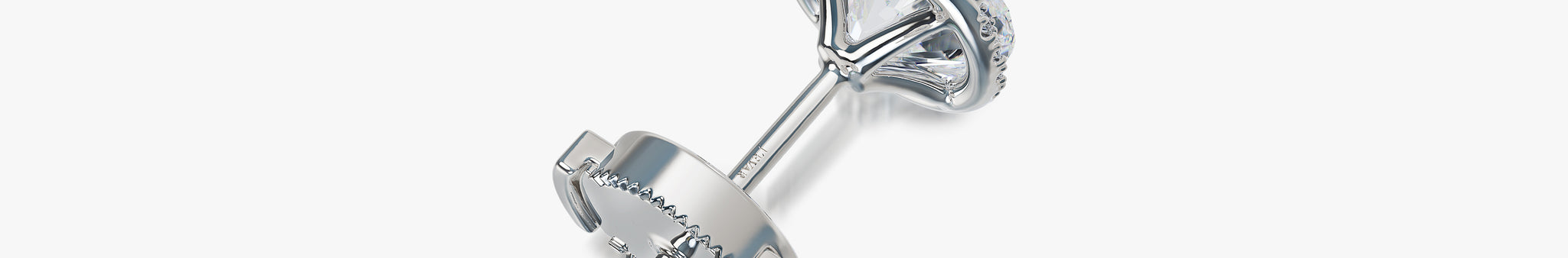 J'EVAR 18KT White Gold Invisible Halo ALTR Lab Grown Diamond Earrings Back View