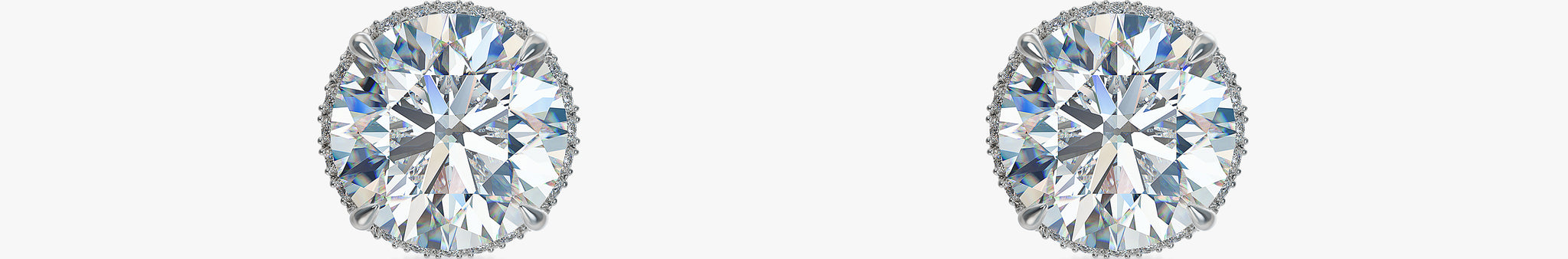J'EVAR 18KT White Gold Invisible Halo ALTR Lab Grown Diamond Earrings Front View