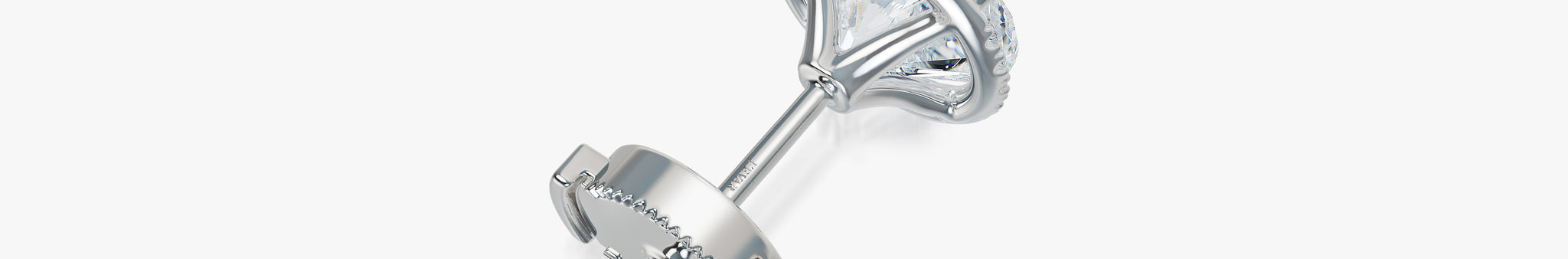 J'EVAR 18KT White Gold Invisible Halo ALTR Lab Grown Diamond Earrings Back View