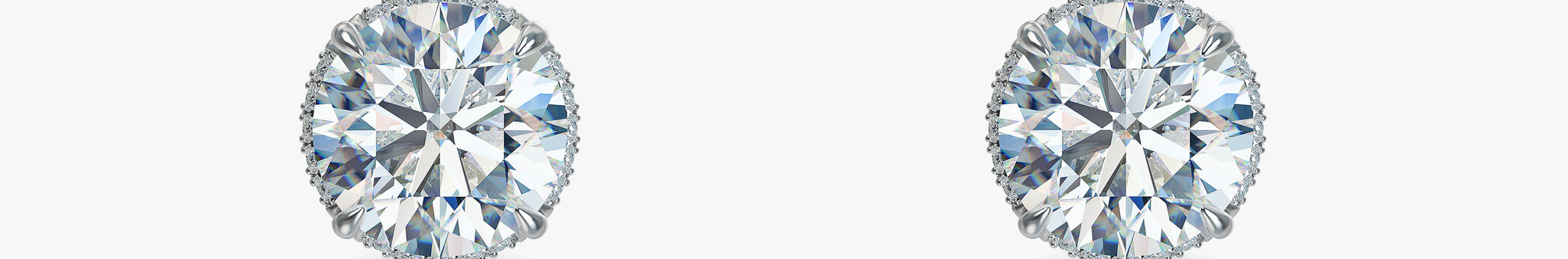 J'EVAR 18KT White Gold Invisible Halo ALTR Lab Grown Diamond Earrings Front View