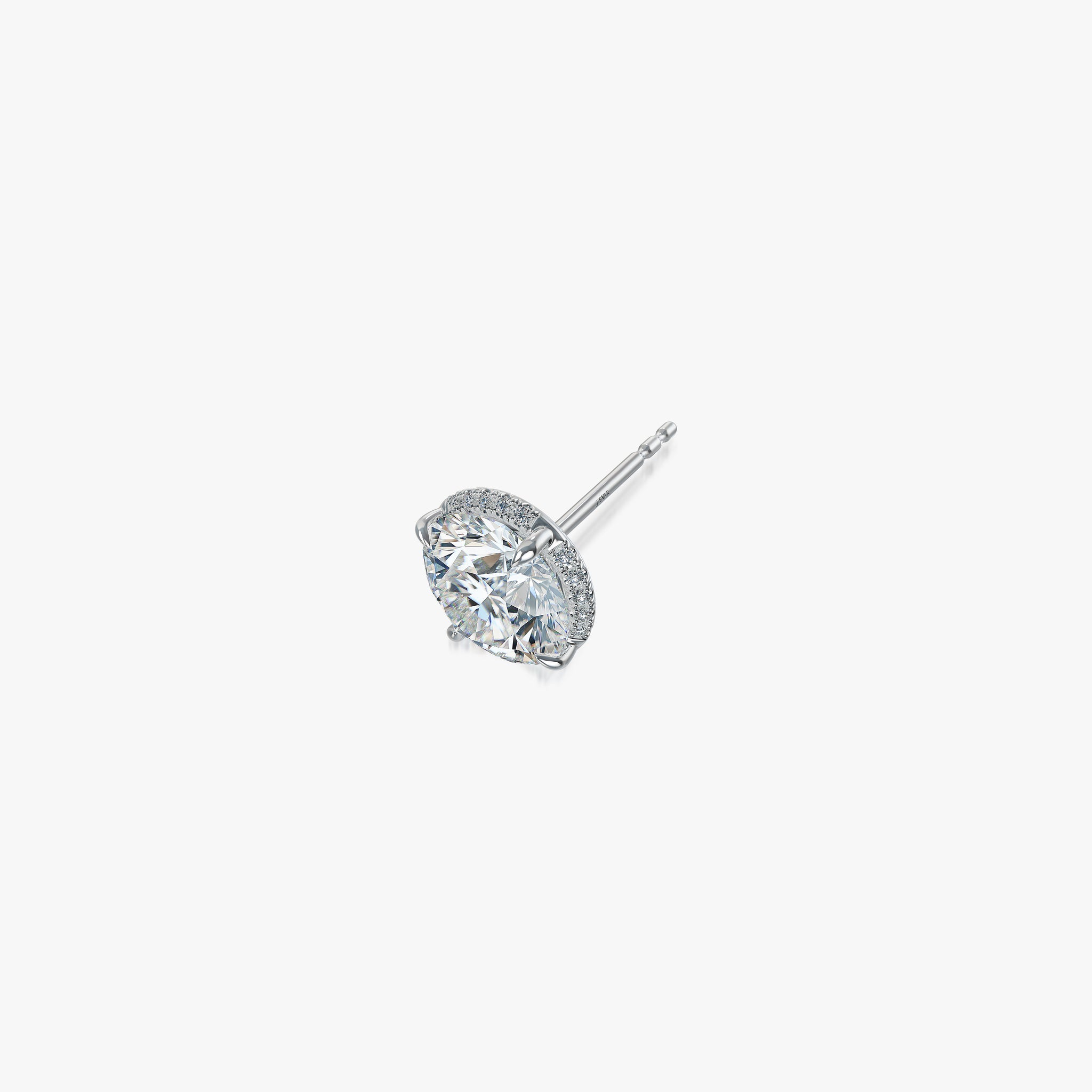 J'EVAR 18KT White Gold Invisible Halo ALTR Lab Grown Diamond Earrings Side Perspective View
