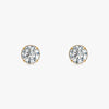 J'EVAR 18KT Yellow Gold Invisible Halo ALTR Lab Grown Diamond Earrings Front View | 4.08 CT