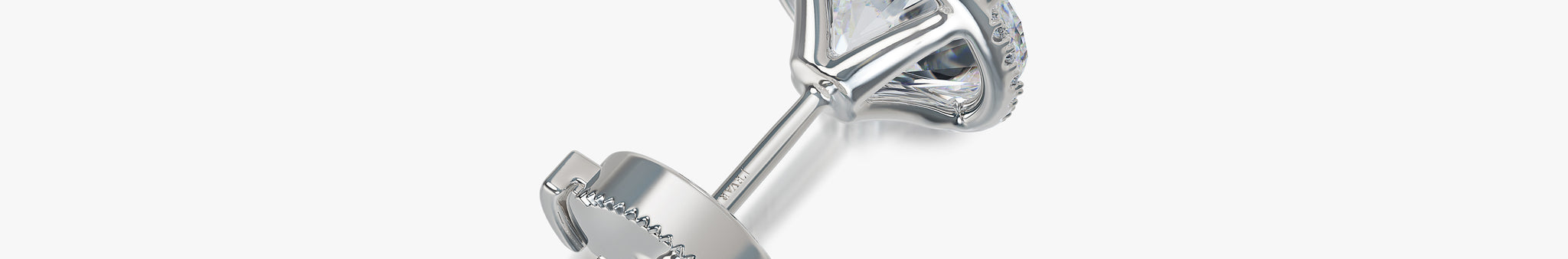 J'EVAR 18KT White Gold Invisible Halo ALTR Lab Grown Diamond Earrings Back View