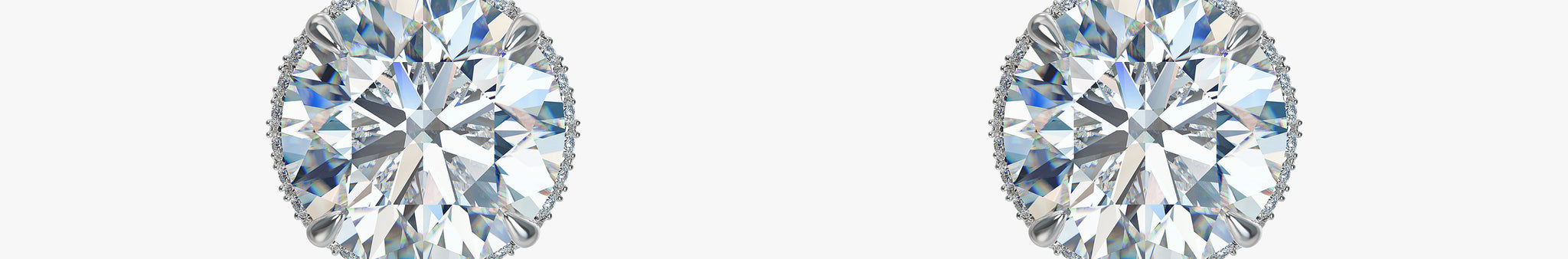 J'EVAR 18KT White Gold Invisible Halo ALTR Lab Grown Diamond Earrings Front View