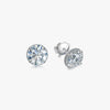 J'EVAR 18KT White Gold Invisible Halo ALTR Lab Grown Diamond Earrings Front Lock View | 5.10 CT
