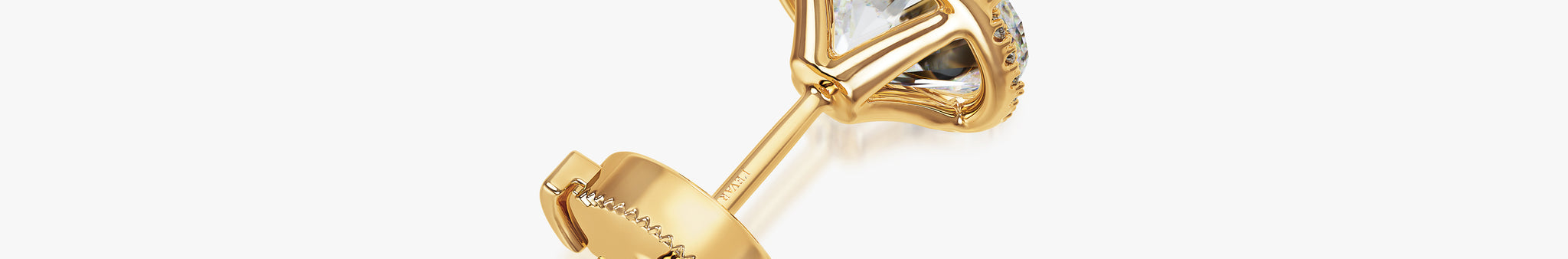 J'EVAR 18KT Yellow Gold Invisible Halo ALTR Lab Grown Diamond Earrings Back View