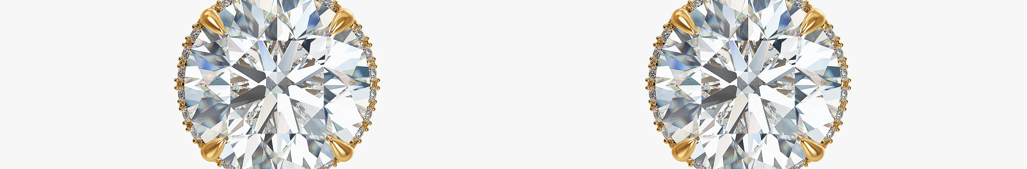 J'EVAR 18KT Yellow Gold Invisible Halo ALTR Lab Grown Diamond Earrings Front View