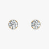 J'EVAR 18KT Yellow Gold Invisible Halo ALTR Lab Grown Diamond Earrings Front View | 5.10 CT