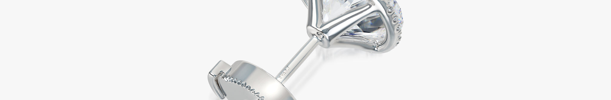 J'EVAR 18KT White Gold Invisible Halo ALTR Lab Grown Diamond Earrings Back View