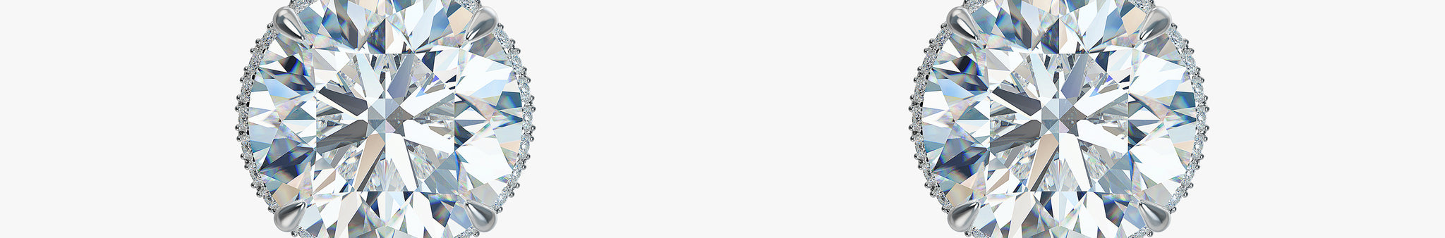 J'EVAR 18KT White Gold Invisible Halo ALTR Lab Grown Diamond Earrings Front View