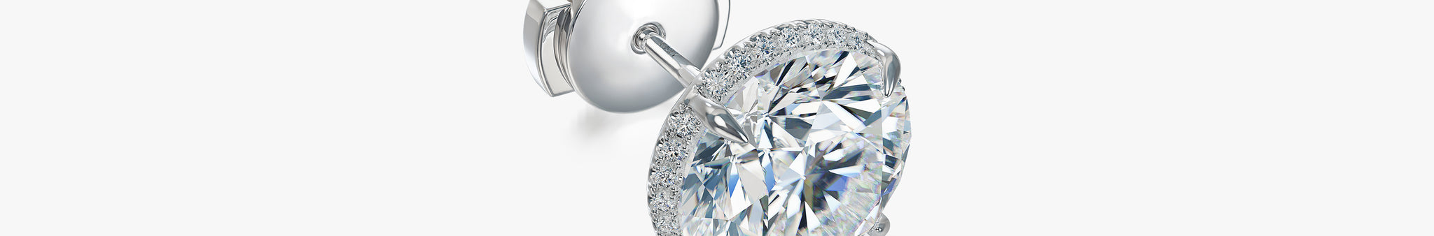 J'EVAR 18KT White Gold Invisible Halo ALTR Lab Grown Diamond Earrings Lock View