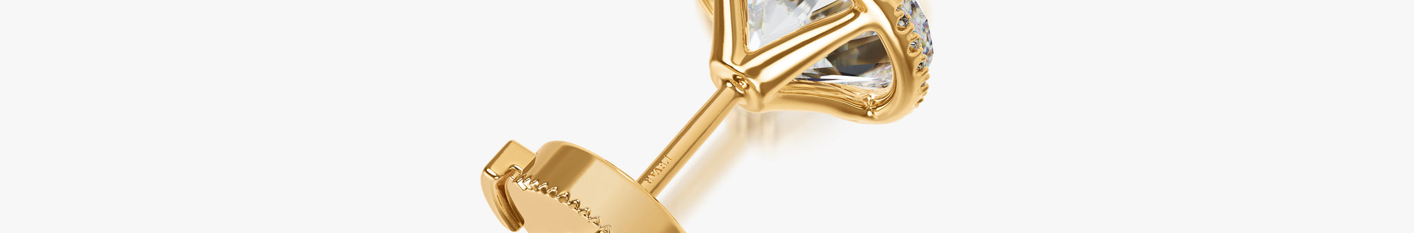 J'EVAR 18KT Yellow Gold Invisible Halo ALTR Lab Grown Diamond Earrings Back View