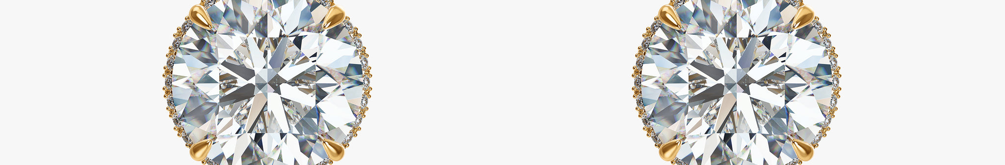 J'EVAR 18KT Yellow Gold Invisible Halo ALTR Lab Grown Diamond Earrings Front View