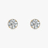 J'EVAR 18KT Yellow Gold Invisible Halo ALTR Lab Grown Diamond Earrings Front View | 6.10 CT