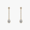 J'EVAR 18KT Yellow Gold Invisible Halo ALTR Lab Grown Pear Diamond Dangle Earrings Front View | 2.60 CT