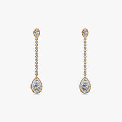Invisible Halo Pear Diamond Dangle Earrings