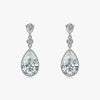 J'EVAR 18KT White Gold Invisible Halo ALTR Lab Grown Pear Diamond Drop Earrings Front View | 3.46 CT