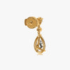 J'EVAR 18KT Yellow Gold Invisible Halo ALTR Lab Grown Pear Diamond Drop Earrings Back View | 3.46 CT