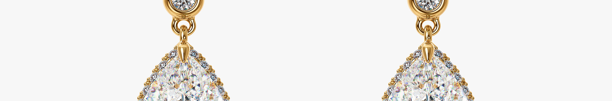 Invisible Halo Pear Diamond Drop Earrings