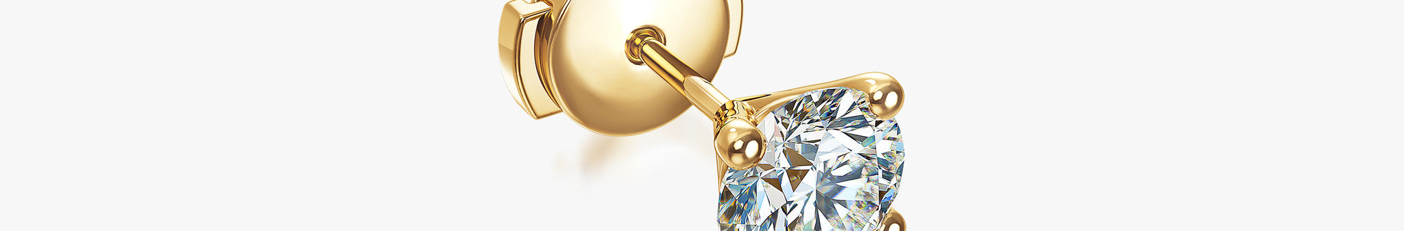 J'EVAR 18KT Yellow Gold ALTR Lab Grown Diamond Single Stud Earring with Guardian Backs Lock View