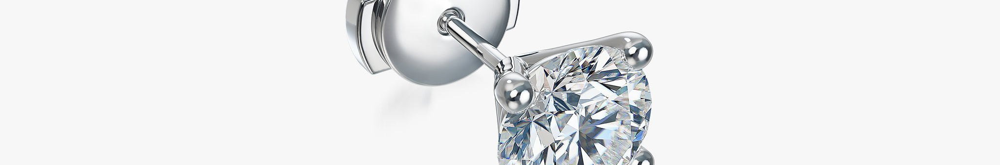 J'EVAR 18KT White Gold ALTR Lab Grown Diamond Single Stud Earring with Guardian Backs Lock View