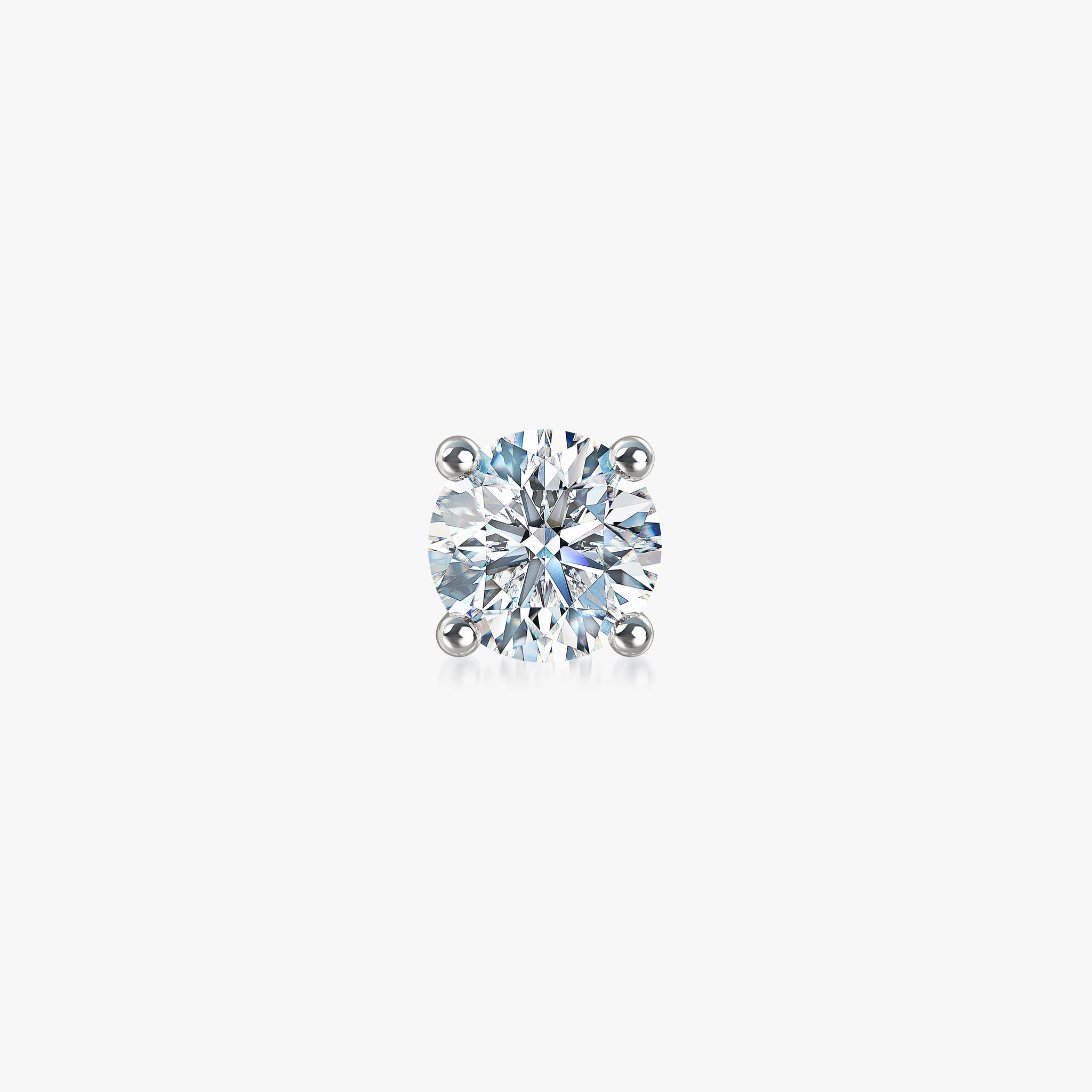 J'EVAR 18KT White Gold ALTR Lab Grown Diamond Single Stud Earring with Guardian Backs Front View