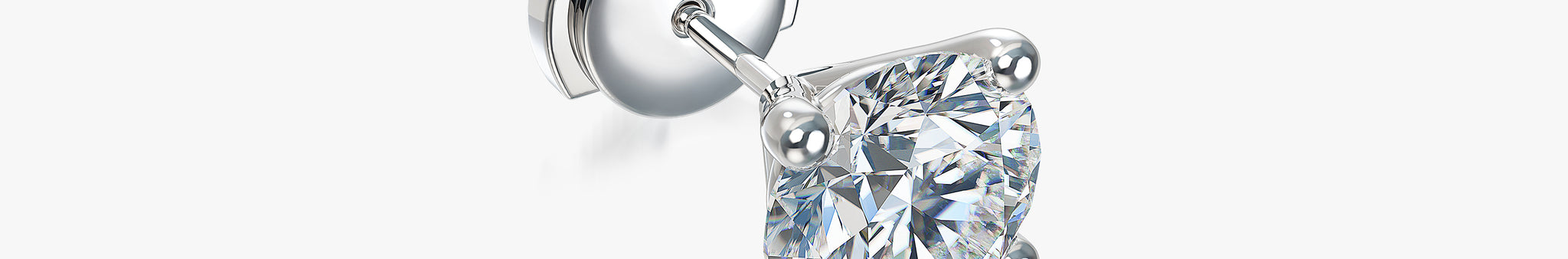 J'EVAR 18KT White Gold ALTR Lab Grown Diamond Single Stud Earring with Guardian Backs Lock View