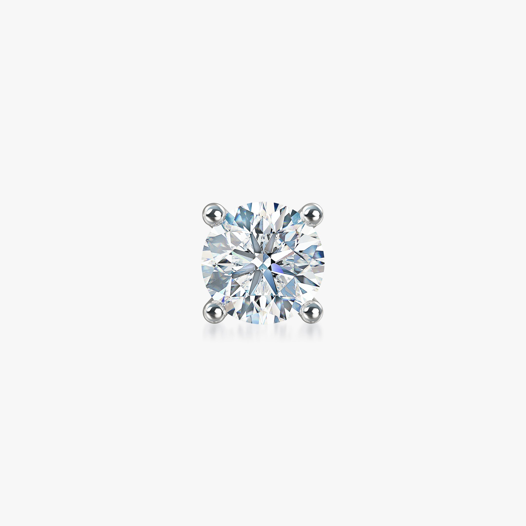 J'EVAR 18KT White Gold ALTR Lab Grown Diamond Single Stud Earring with Guardian Backs Front View